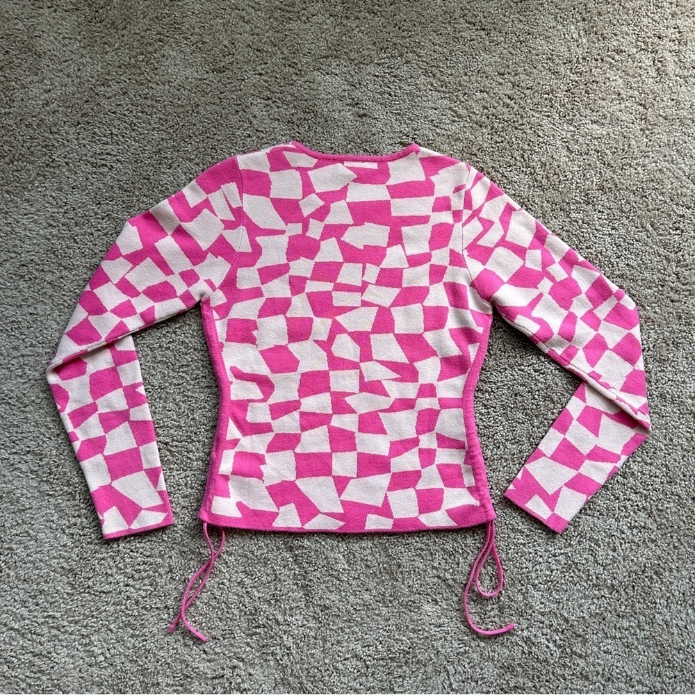 Le Lis Collection Pink Cream Abstract Long Sleeve Shirt Size Large - Picture 4 of 8